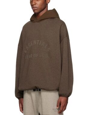 Essentials Brown Bonded Hoodie